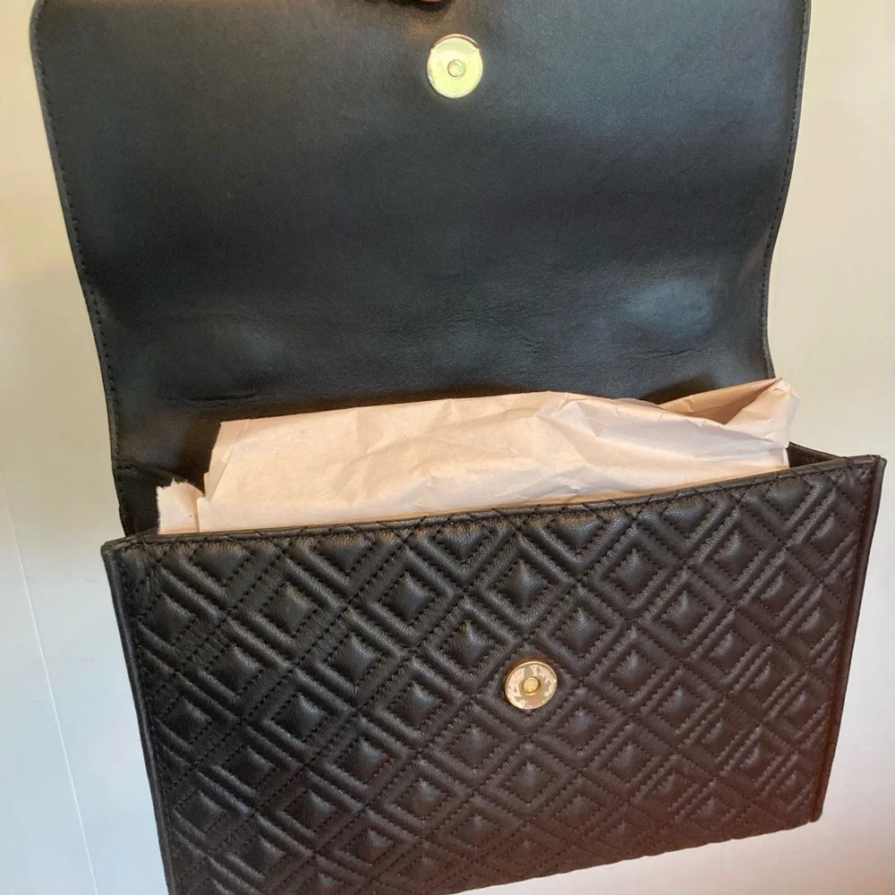 Tory Burch Fleming Convertible Shoulder Bag - Black Leather
